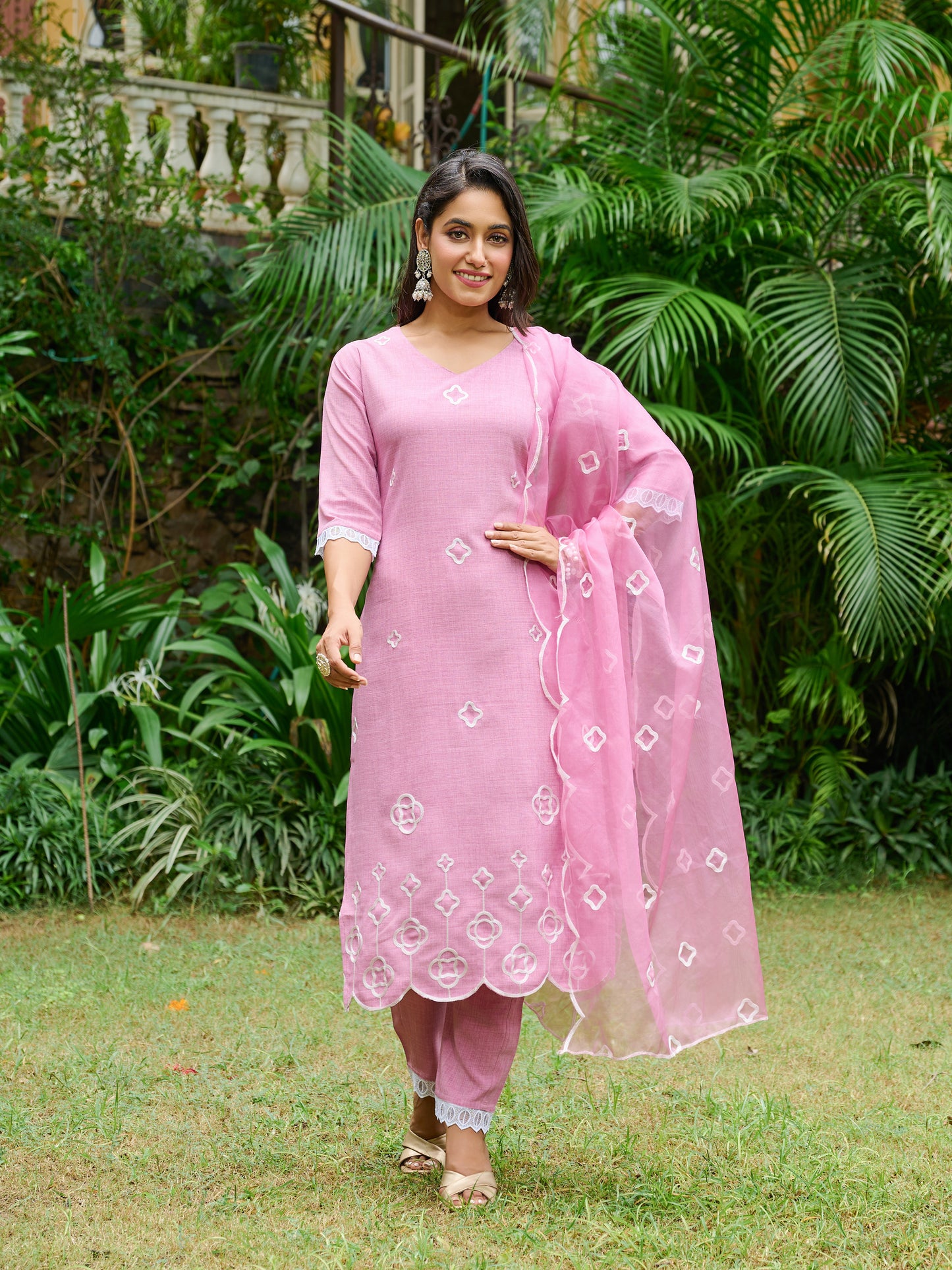 Sitara Floral Printed Kurta Set With Trouser & Dupatta