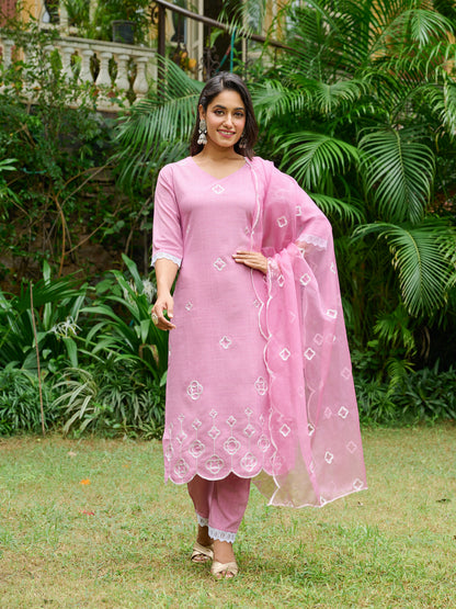 Sitara Floral Printed Kurta Set With Trouser & Dupatta