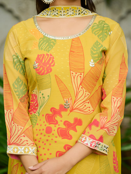Svara Embroidered Printed Sharara Set with Dupatta