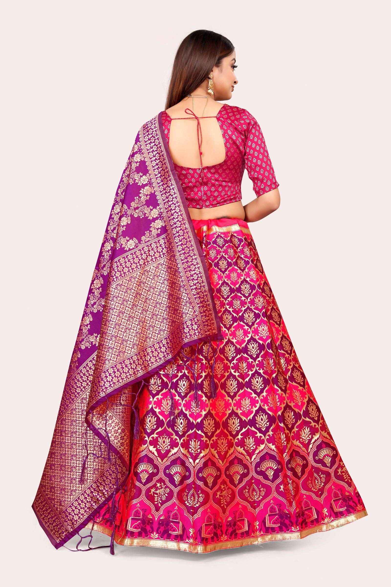 Ravishing Royalty: Banarasi Lehenga Choli Set and Dupatta - Decize Clothing