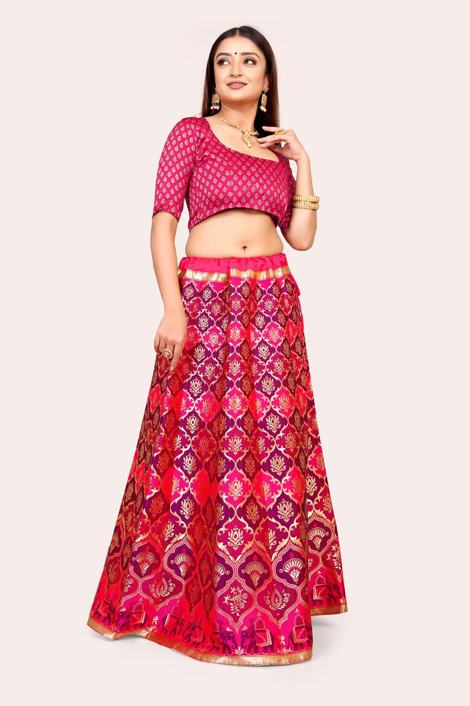 Ravishing Royalty: Banarasi Lehenga Choli Set and Dupatta - Decize Clothing