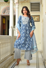 OCEAN LEAF COTTON KURTA SET WITH DUPATTA