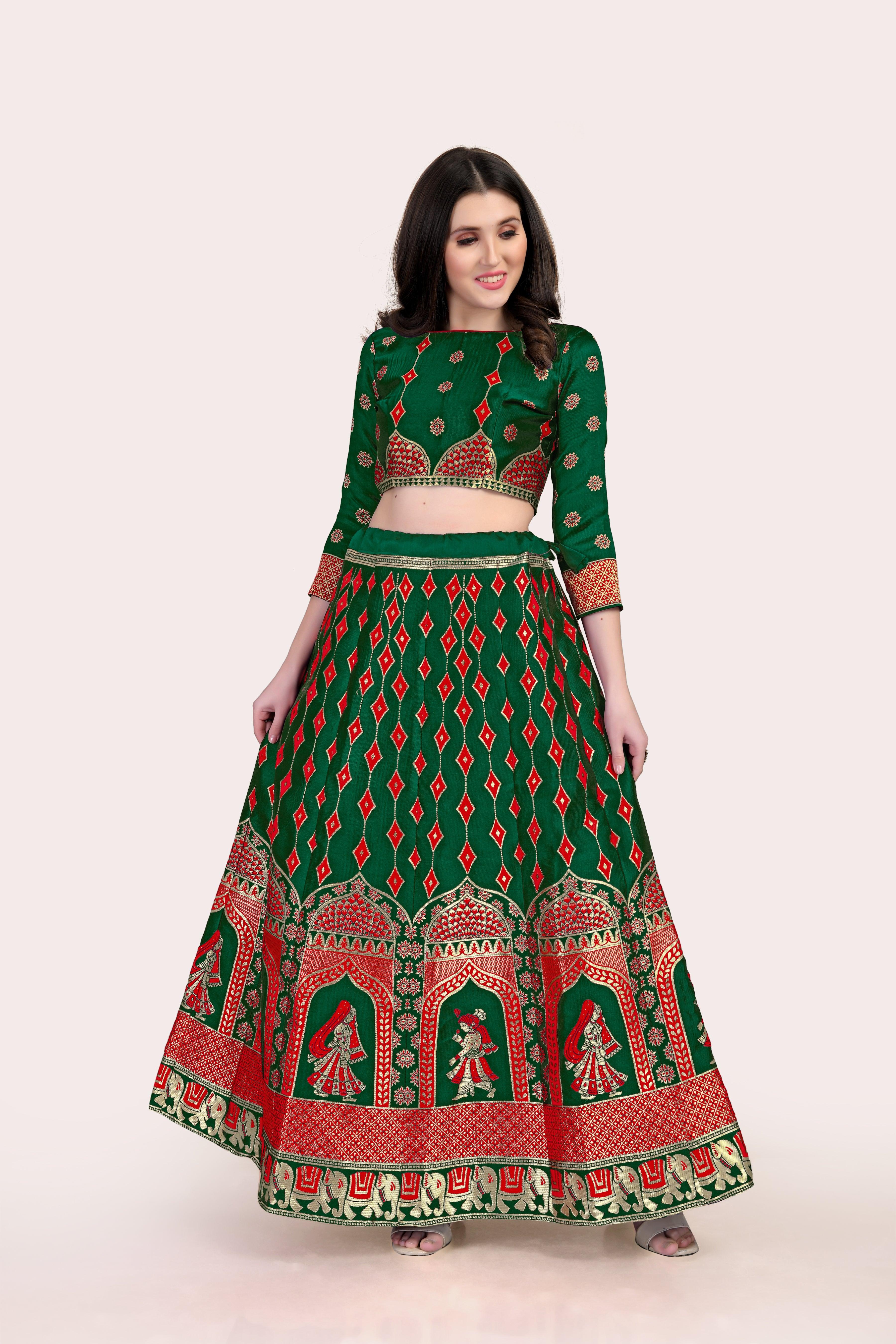 Royal Radiance: Banarasi Lehenga Choli Set with Dupatta - Decize Clothing