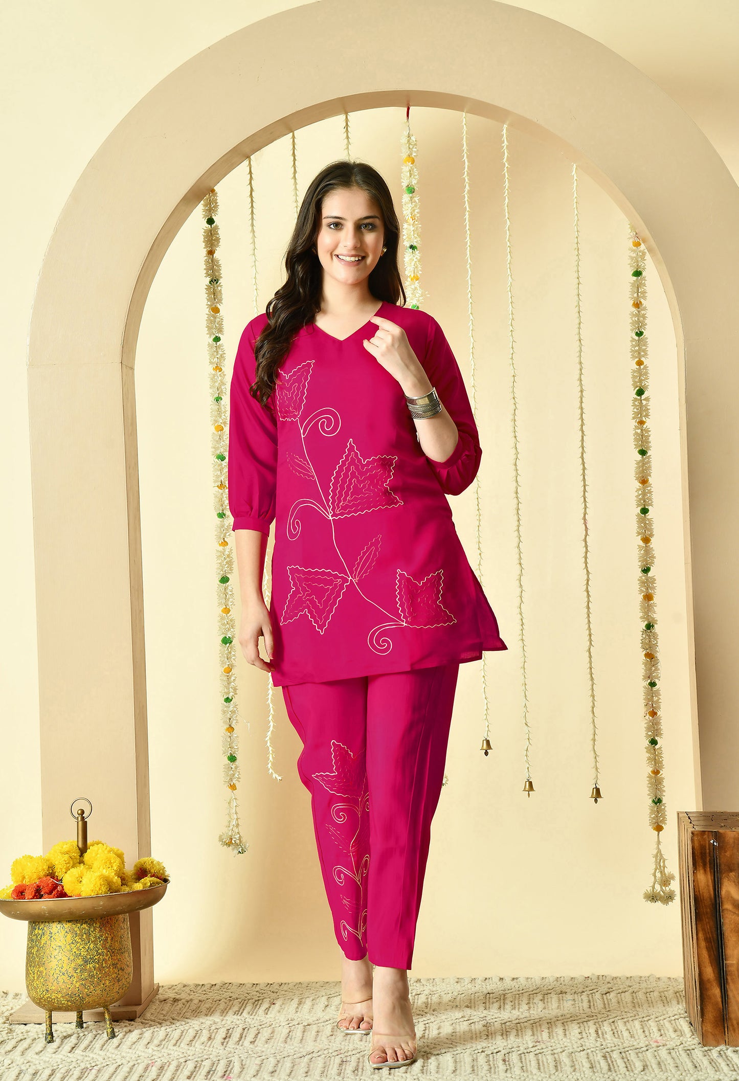 Amara Pure Silk Embroidered Co-ord Set
