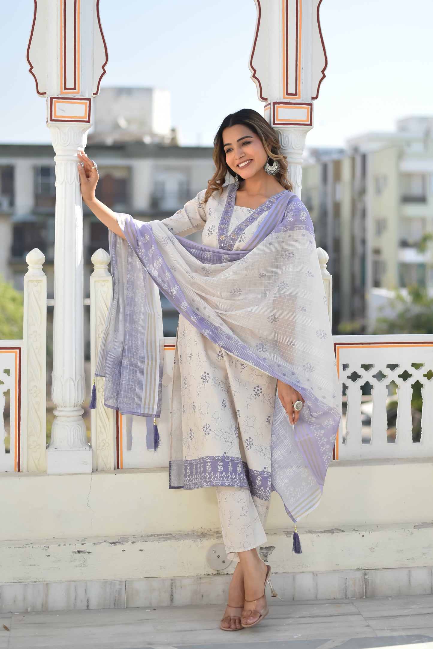 Aarunya Floral Cotton Kurta Set with Dupatta