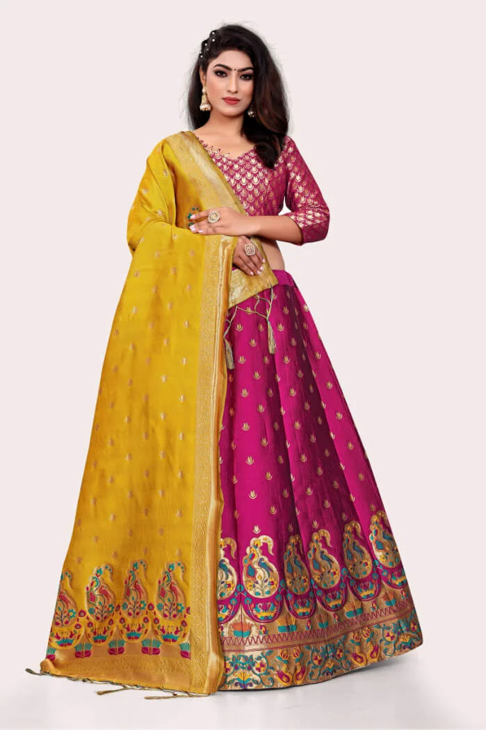 Banarasi Lehenga Choli Set With Keri Designs