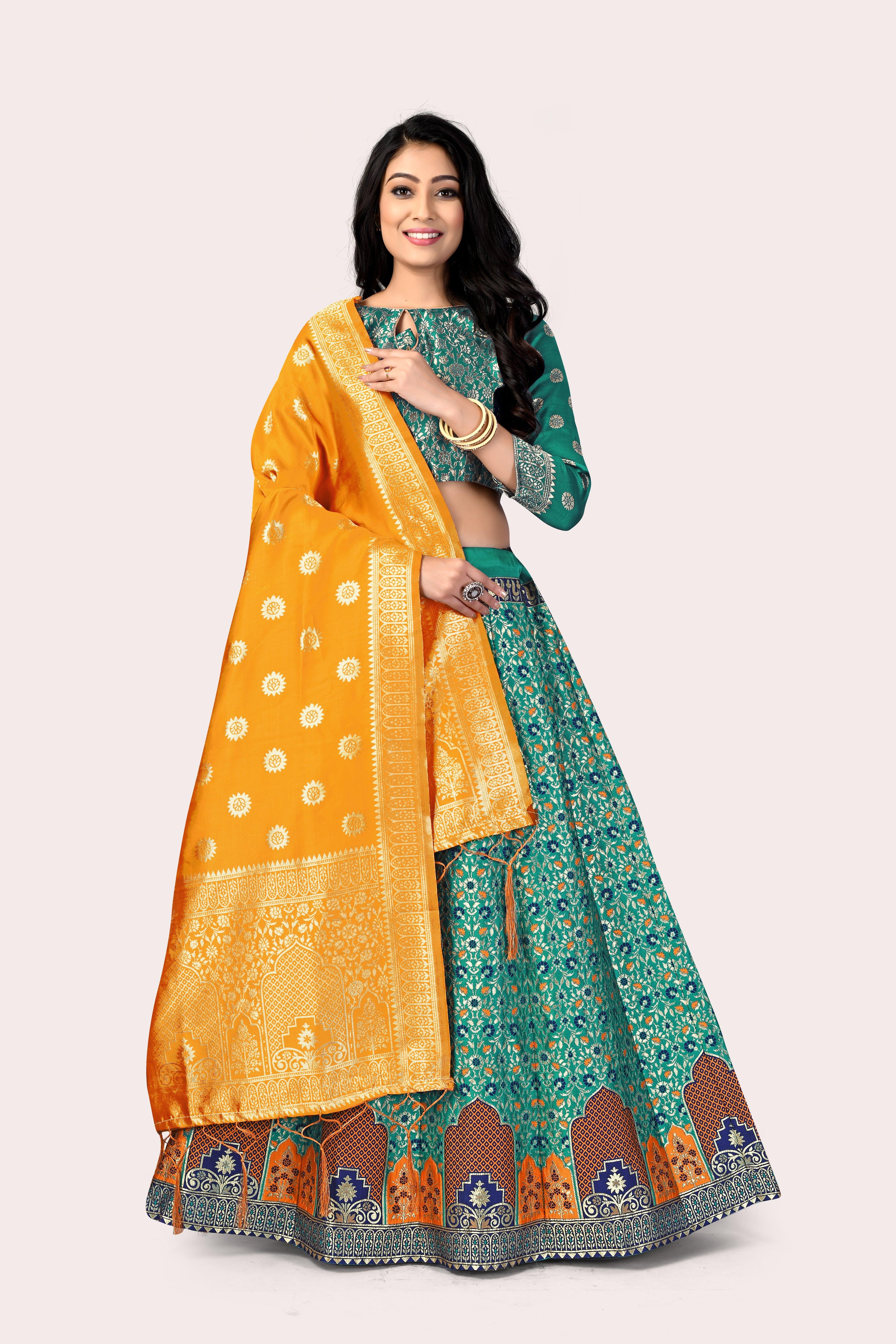 Timeless Treasure: Banarasi Lehenga Choli Set - Decize Clothing