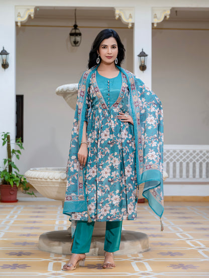 Tanisha Floral Printed Kurta Set with Dupatta