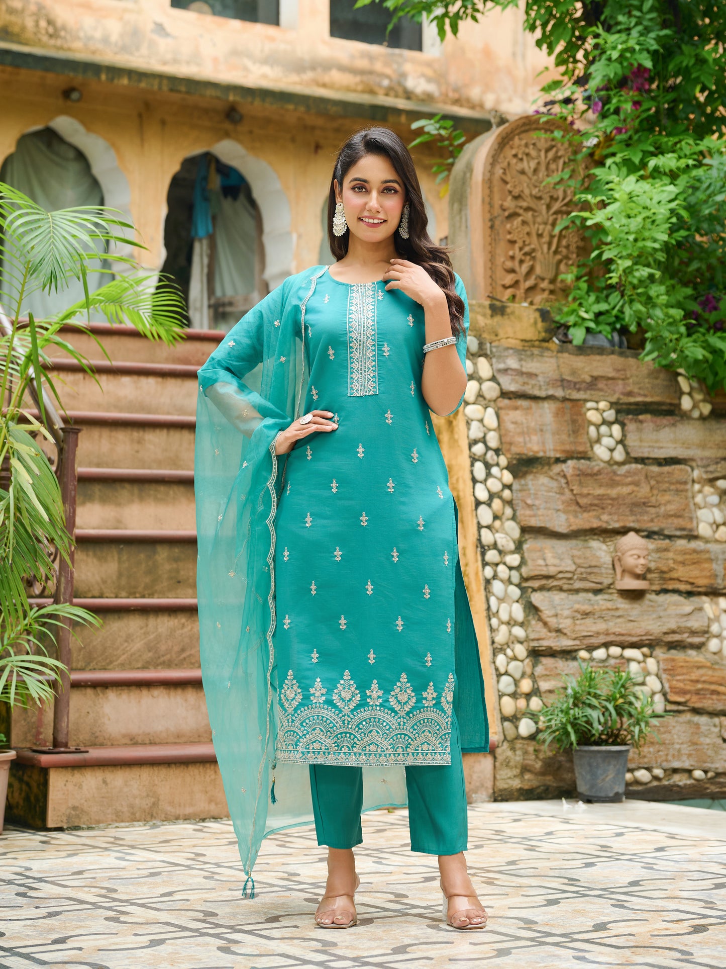 Zyra Embroidered Kurta Set with Dupatta