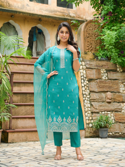 Zyra Embroidered Kurta Set with Dupatta