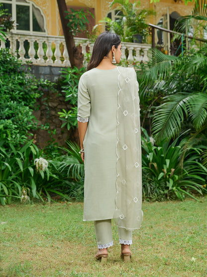 Sitara Floral Printed Kurta Set With Trouser & Dupatta