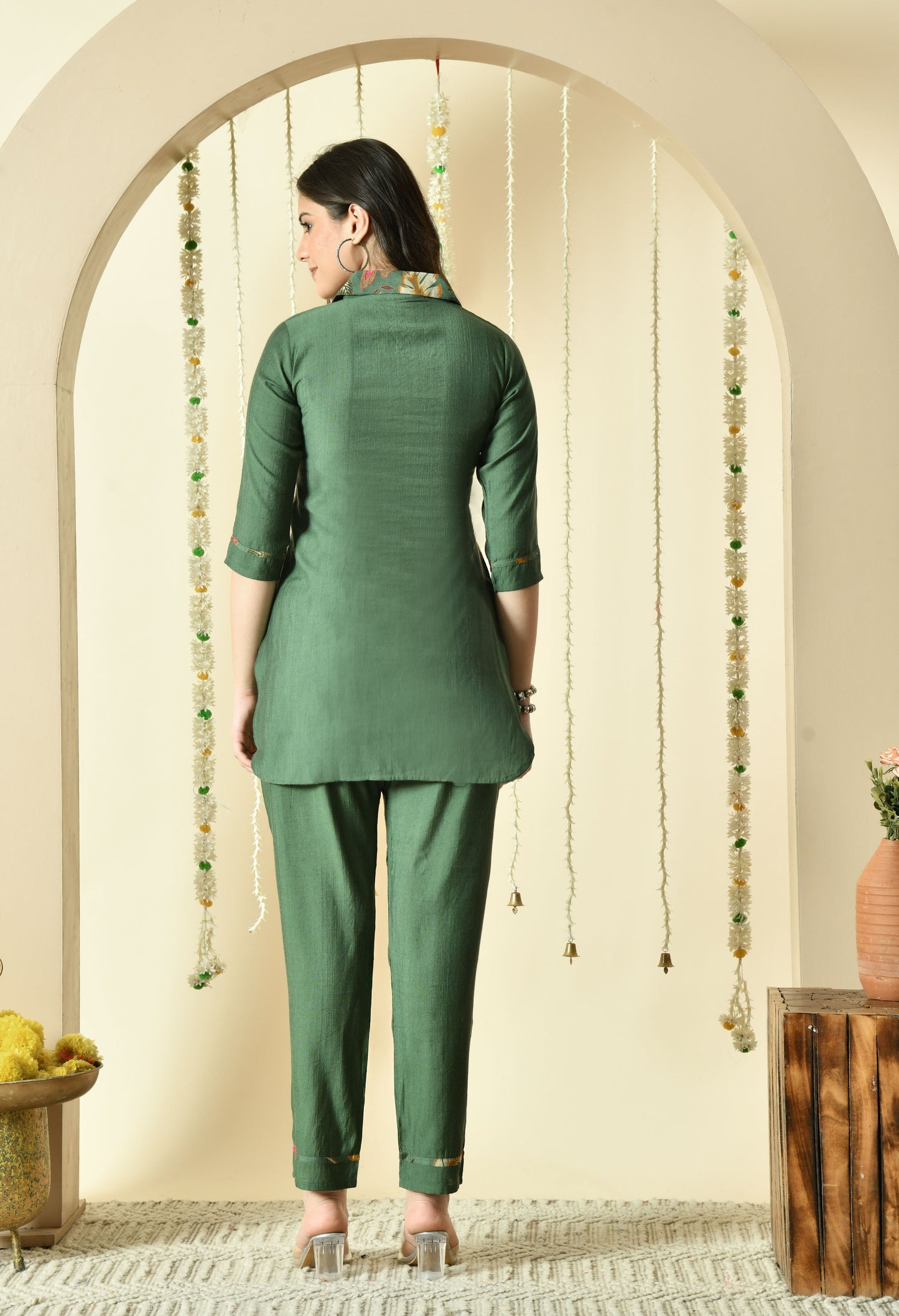 Autumn Silk Embroidered Co-ord Set
