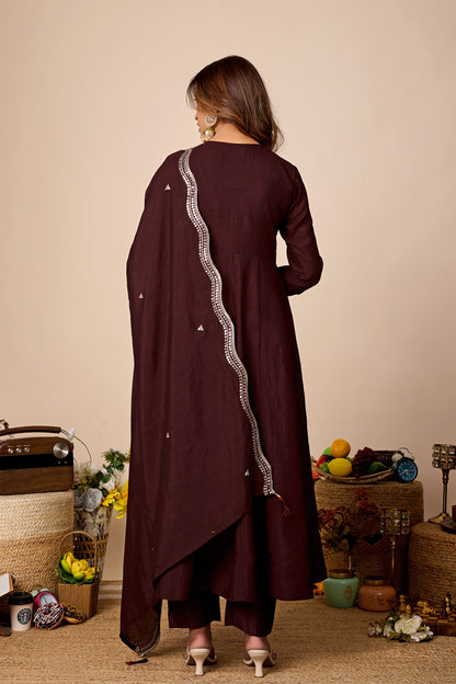 Shagun Embroidered Pure Cotton Anarkali Kurta Set With Dupatta