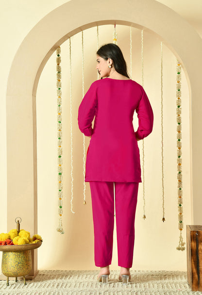 Amara Pure Silk Embroidered Co-ord Set