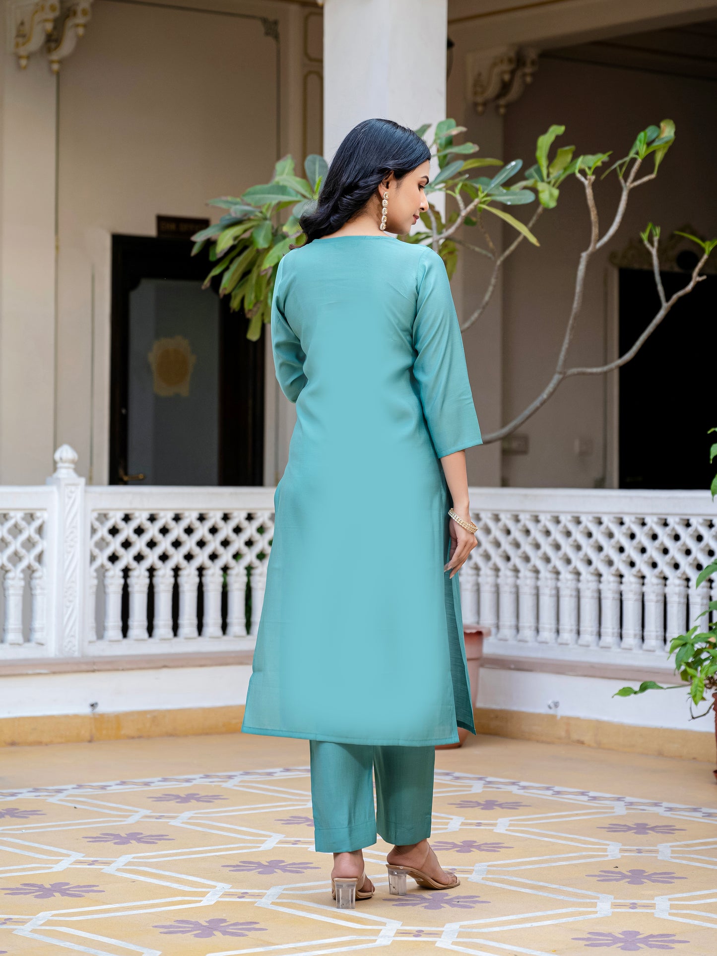 Noor Printed Motifs Kurta Set with Dupatta