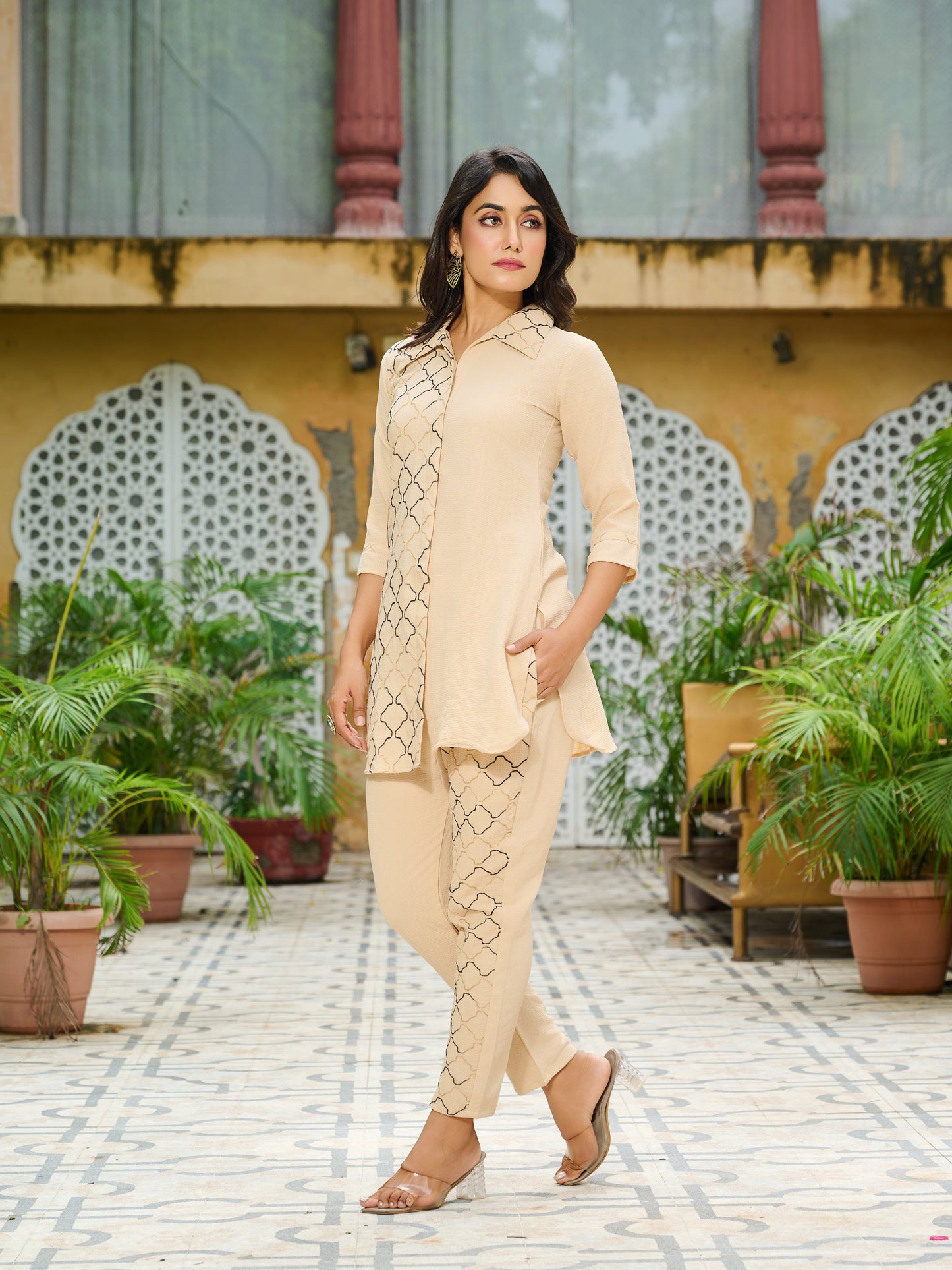 Siya Lycra Silk Embroidered Co-ord Set