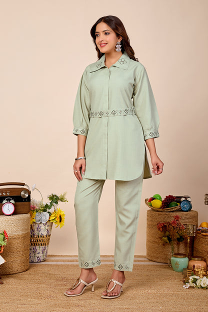 Noor Pure Cotton Embroidered Co-ord Set