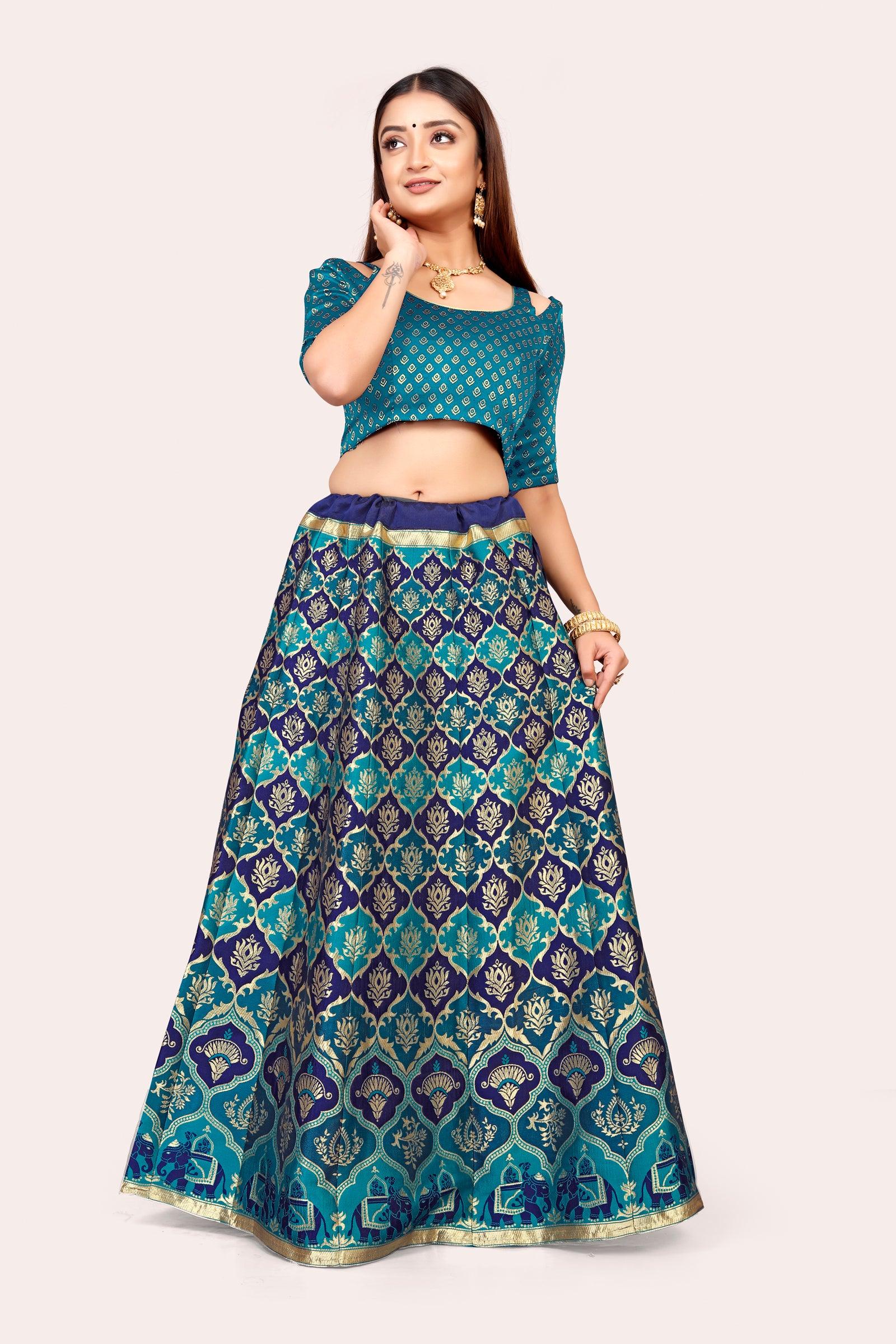 Ravishing Royalty: Banarasi Lehenga Choli Set and Dupatta - Decize Clothing