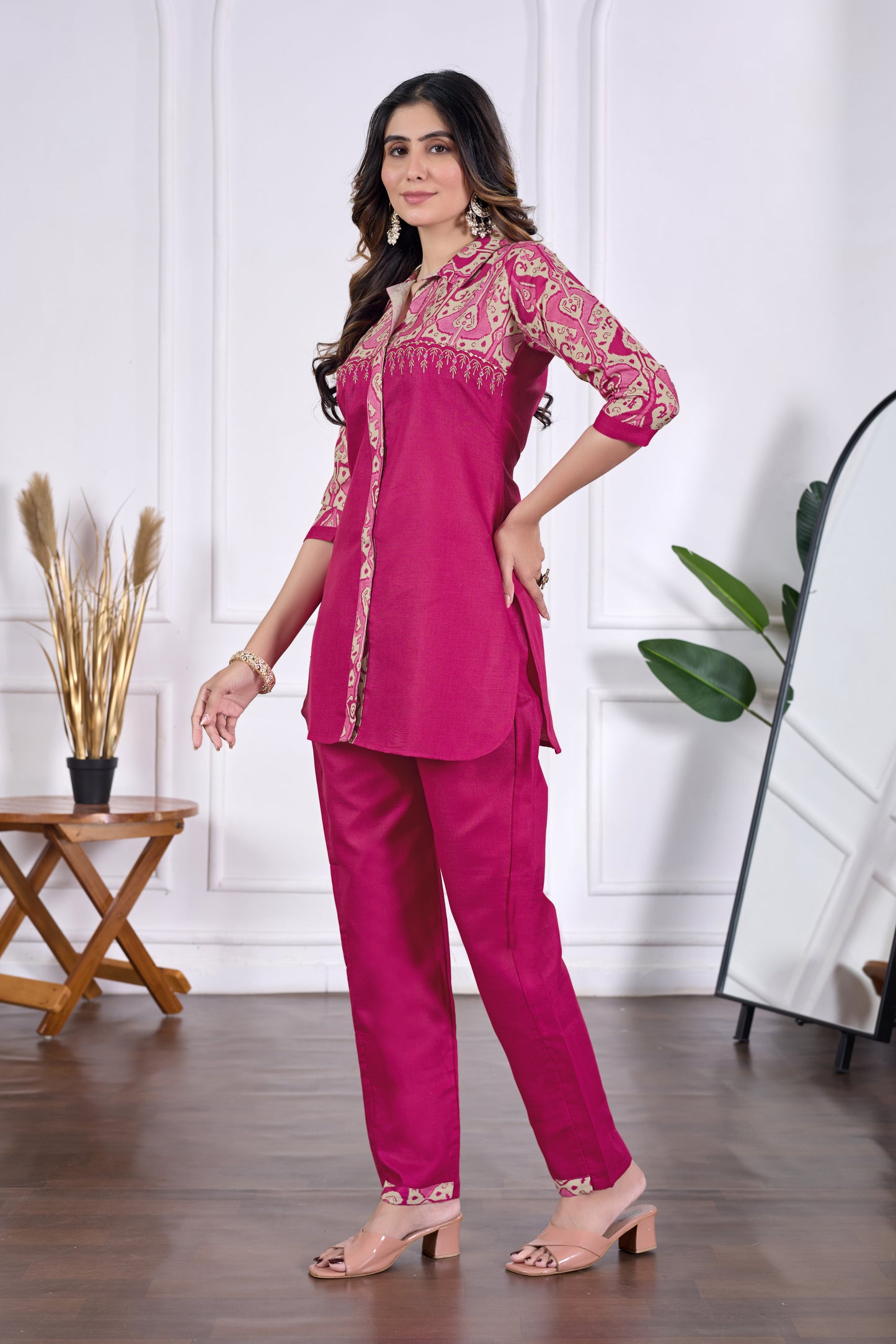 Anika Pure Cotton Printed Embroidered Co-ord Set