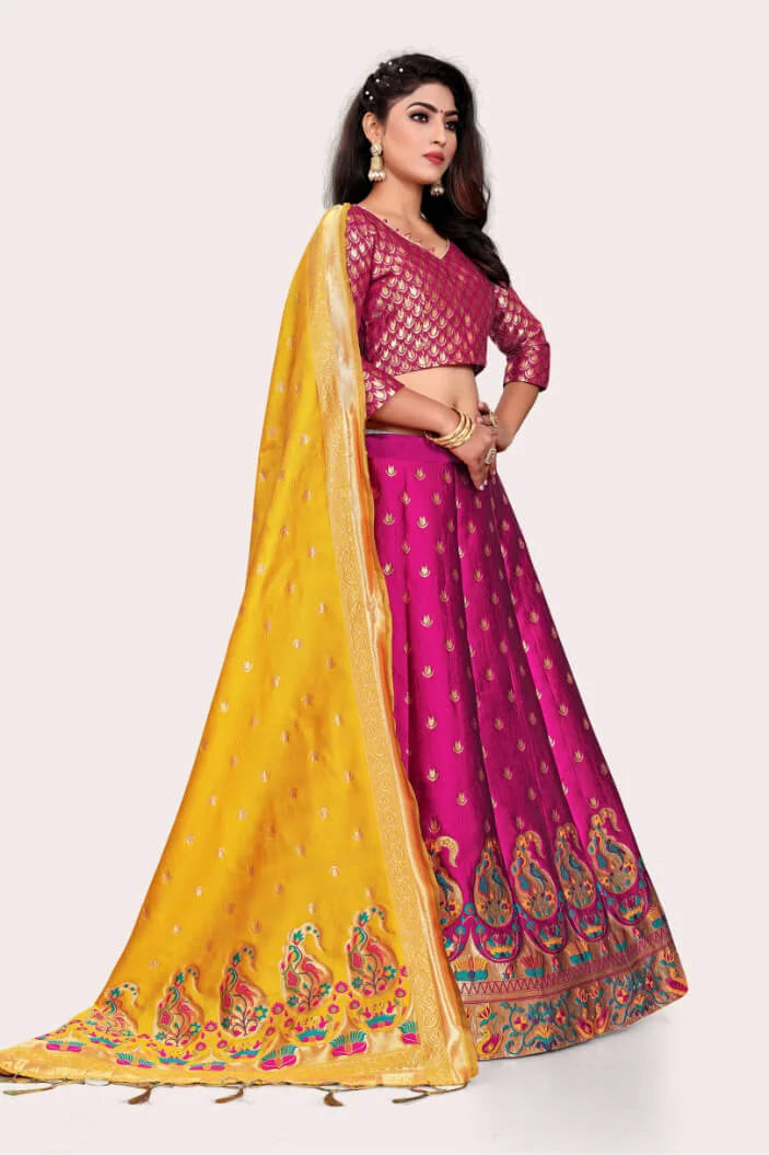 Banarasi Lehenga Choli Set With Keri Designs