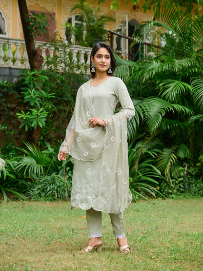 Sitara Floral Printed Kurta Set With Trouser & Dupatta