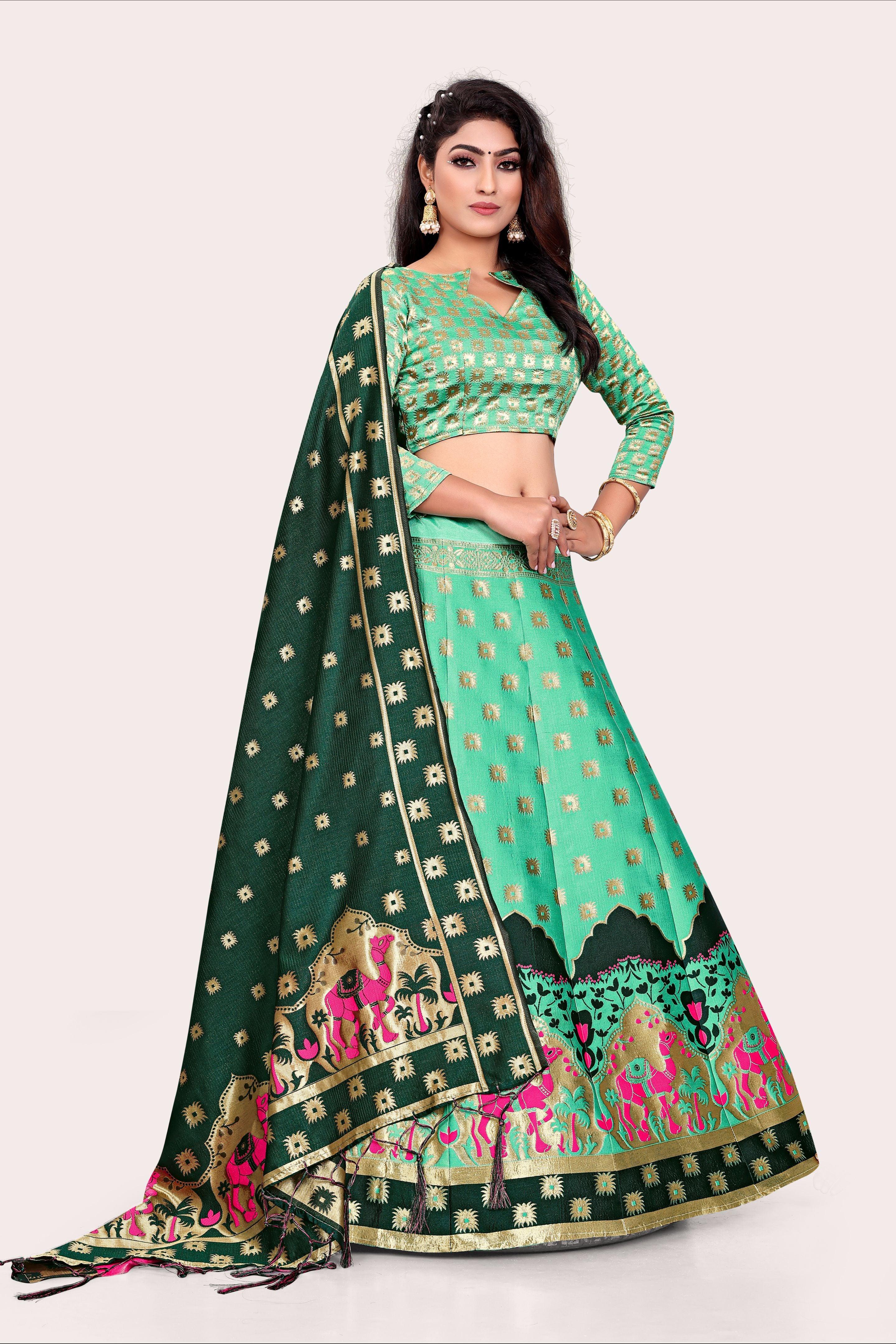 Timeless Treasure: Banarasi Lehenga Choli Set with Dupatta - Decize Clothing