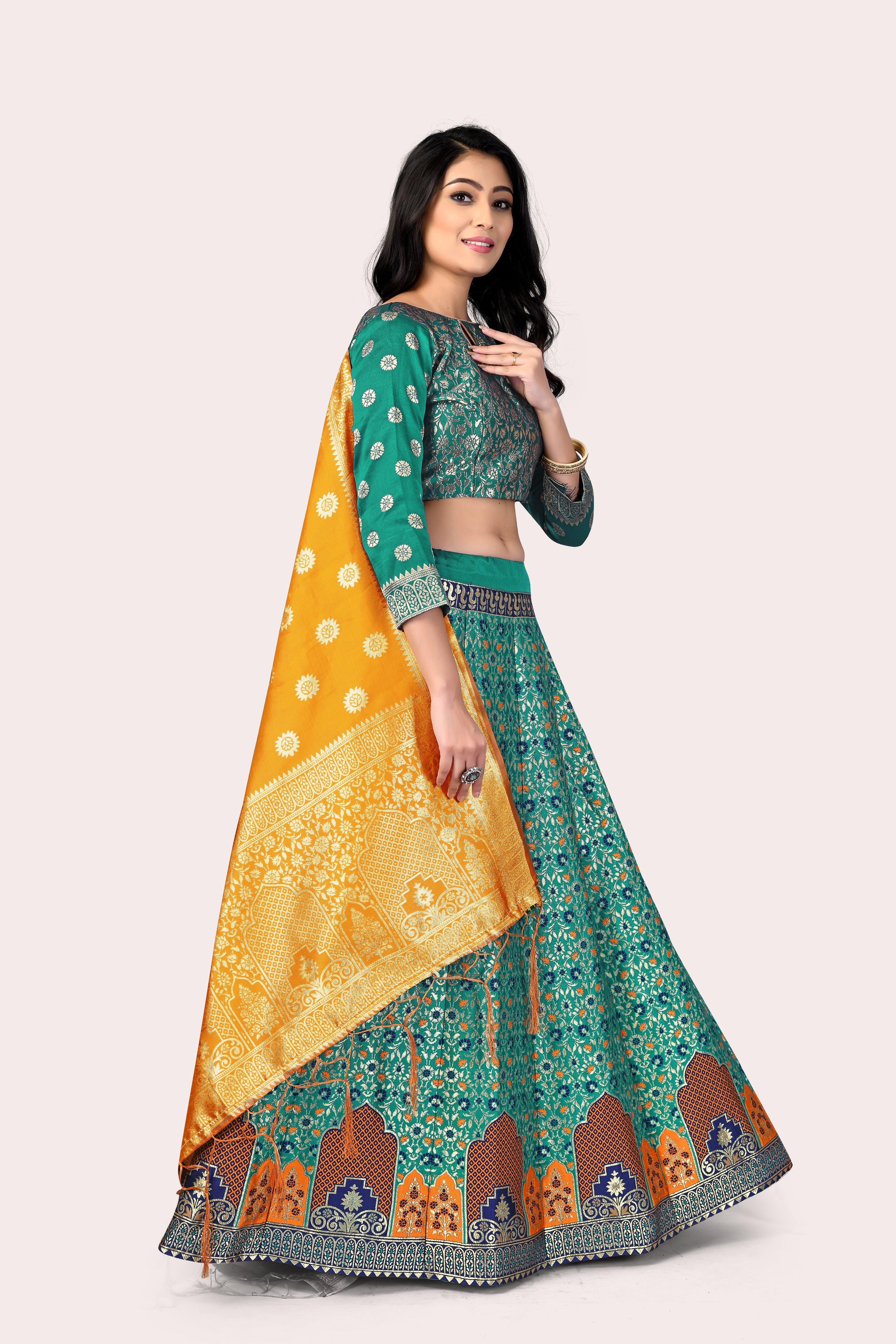 Timeless Treasure: Banarasi Lehenga Choli Set - Decize Clothing