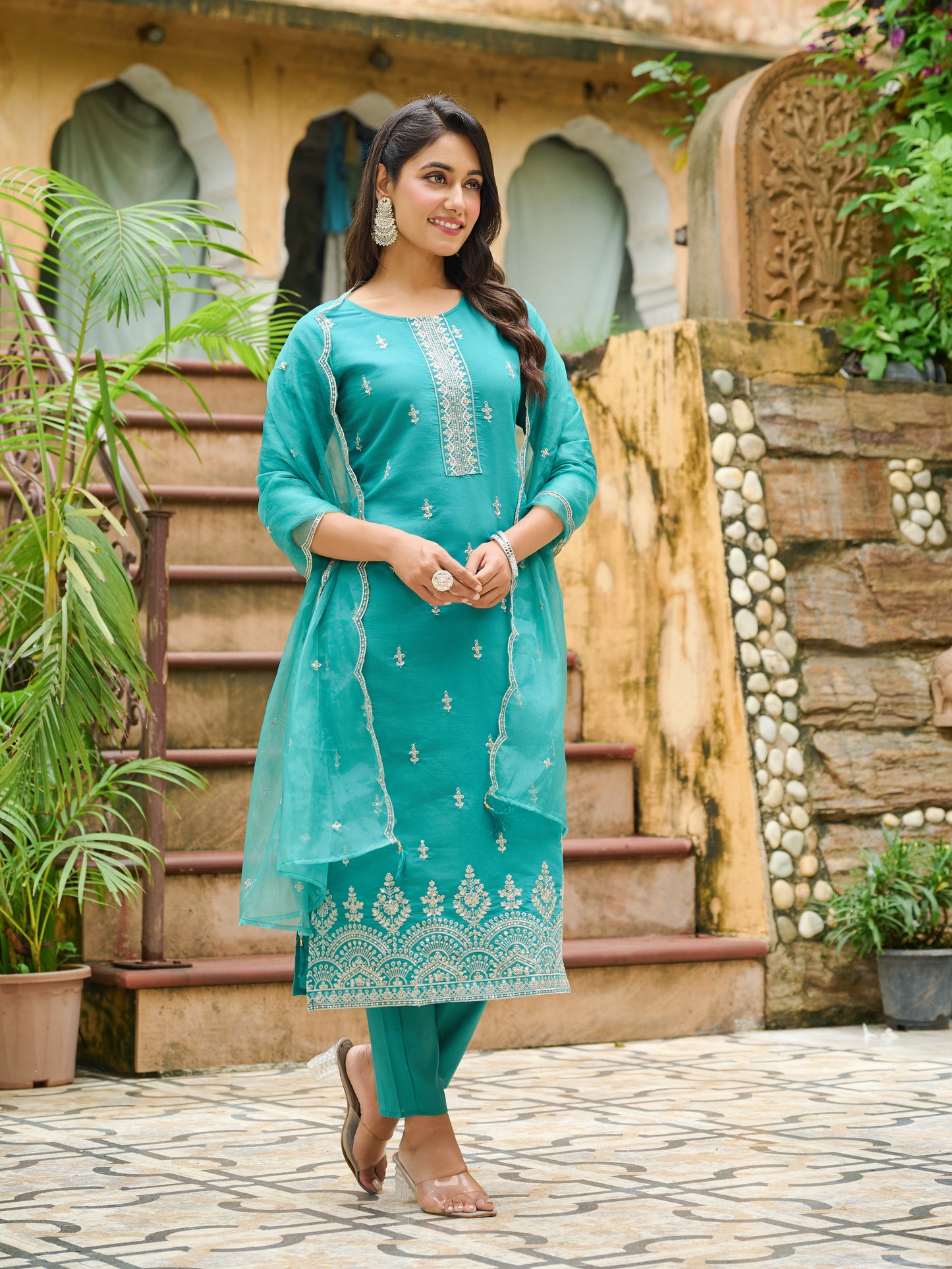 Zyra Embroidered Kurta Set with Dupatta