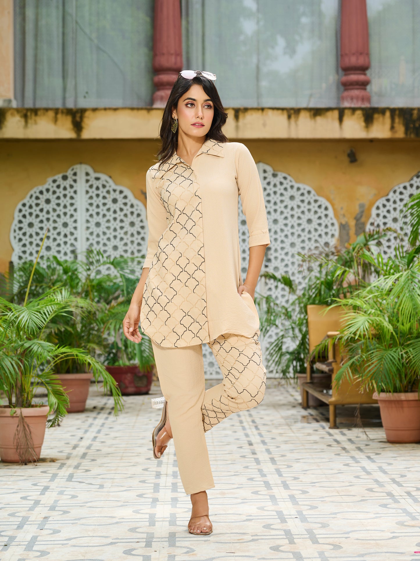 Siya Lycra Silk Embroidered Co-ord Set