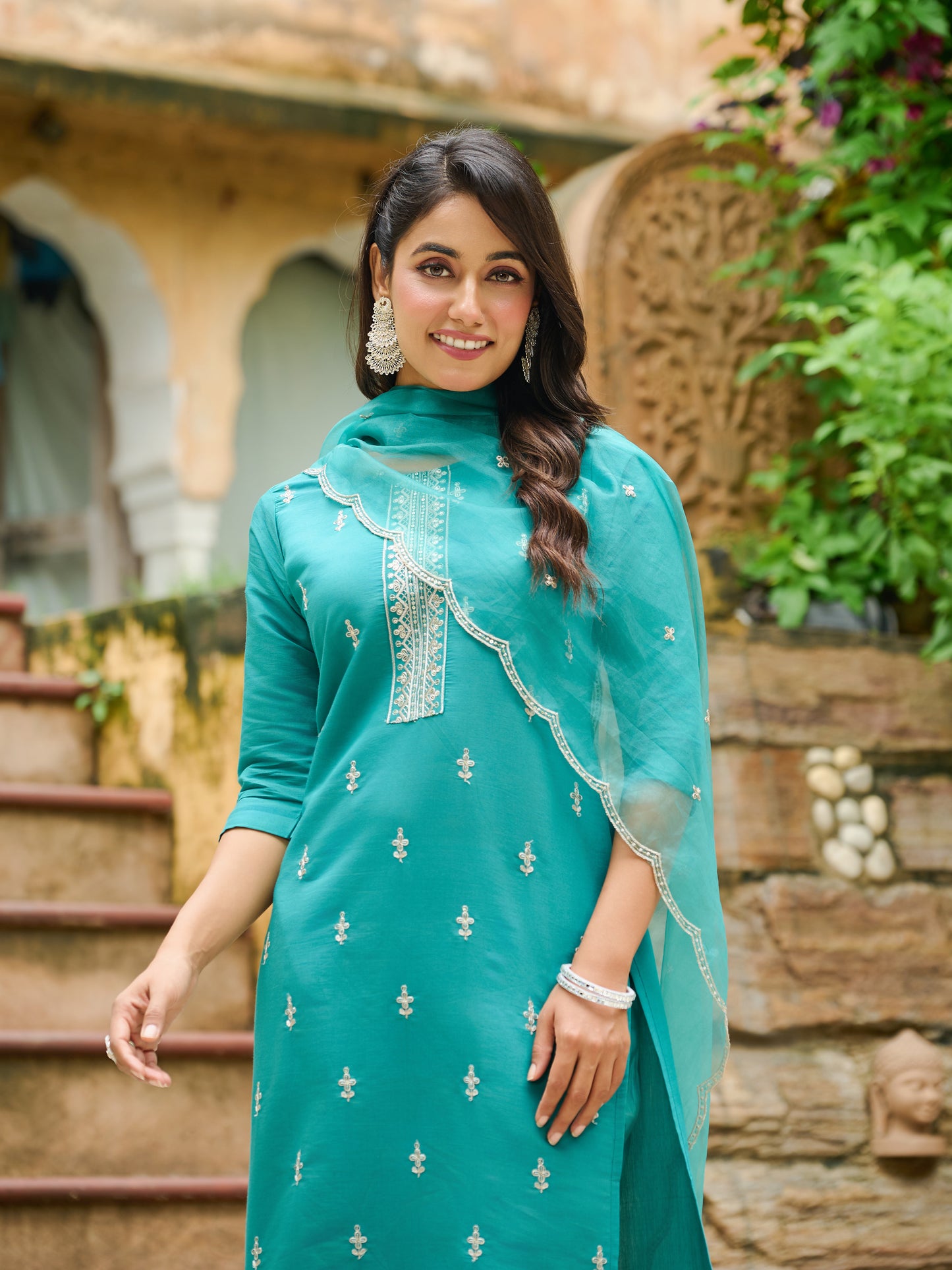 Zyra Embroidered Kurta Set with Dupatta