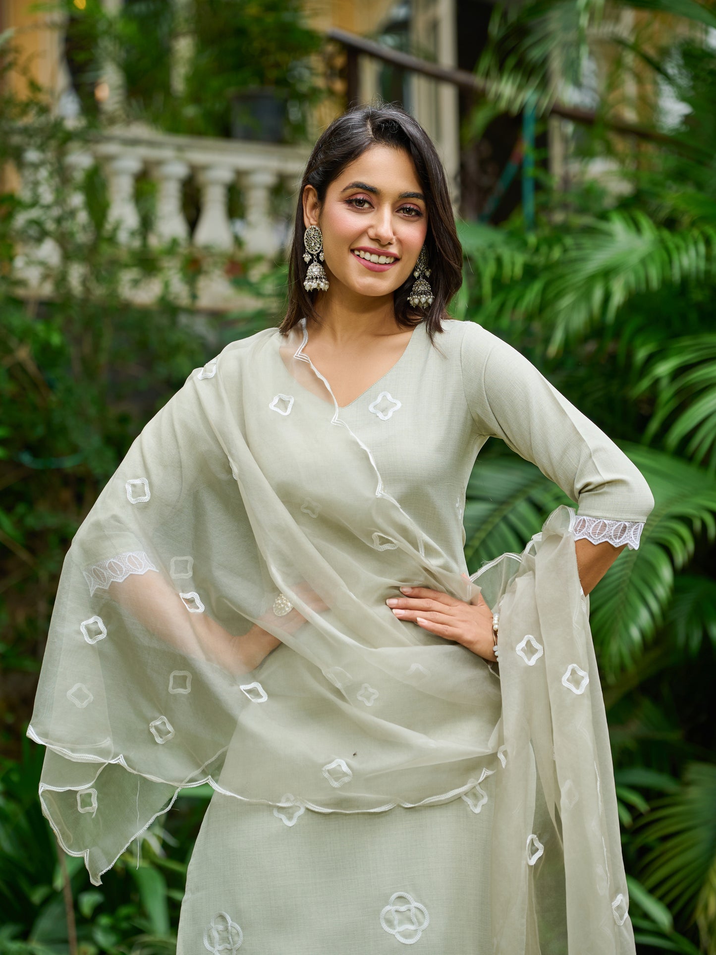 Sitara Floral Printed Kurta Set With Trouser & Dupatta