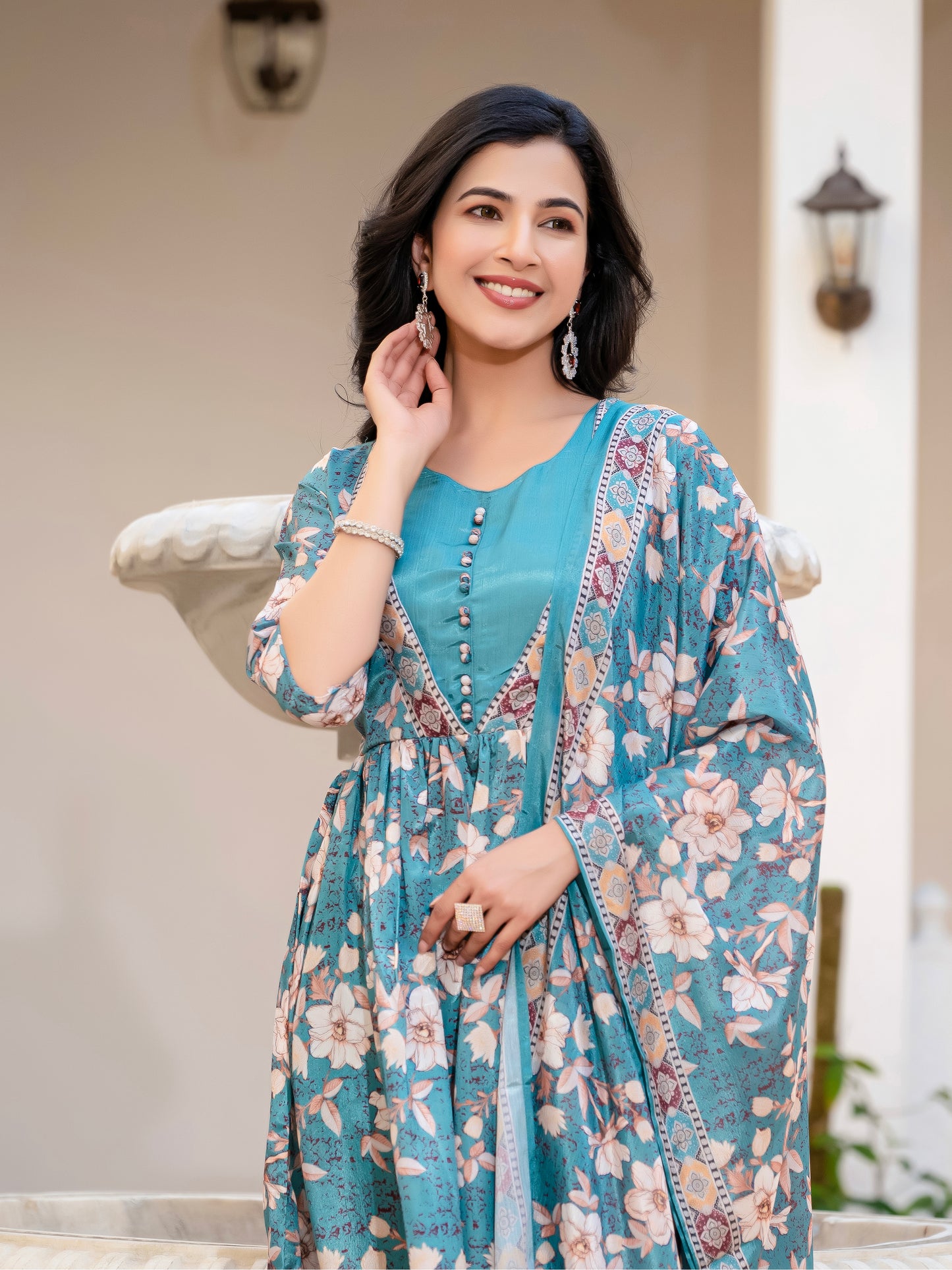 Tanisha Floral Printed Kurta Set with Dupatta