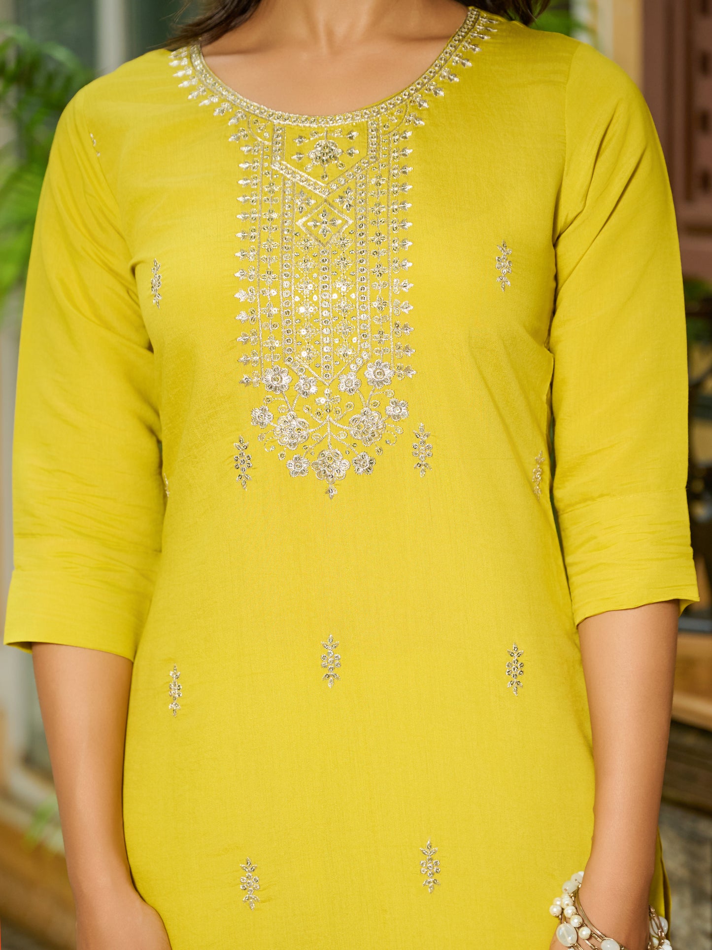 Tanvi Silk Blend Embroidered Kurta Set with Trousers and dupatta