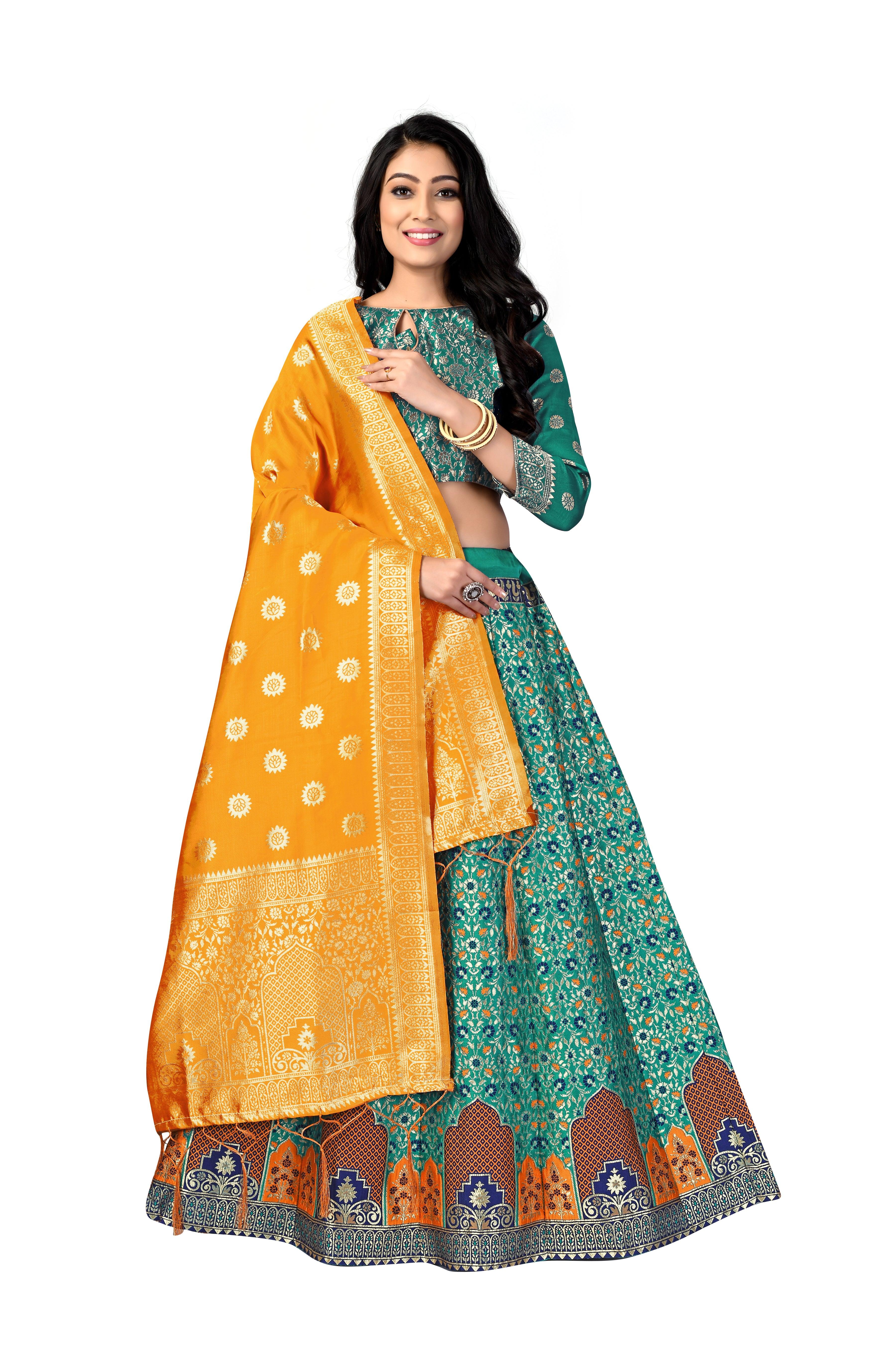 Timeless Treasure: Banarasi Lehenga Choli Set - Decize Clothing