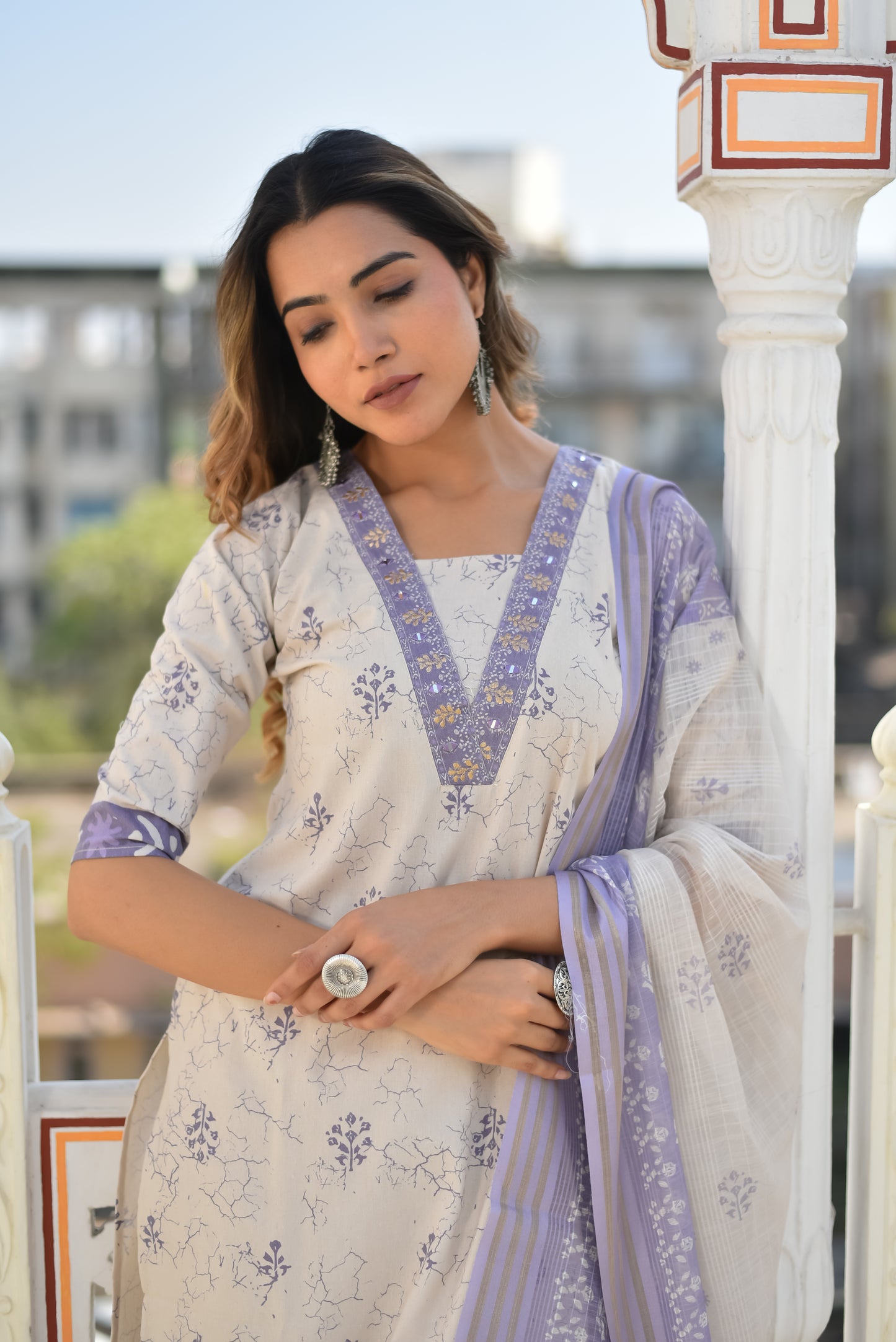 Aarunya Floral Cotton Kurta Set with Dupatta