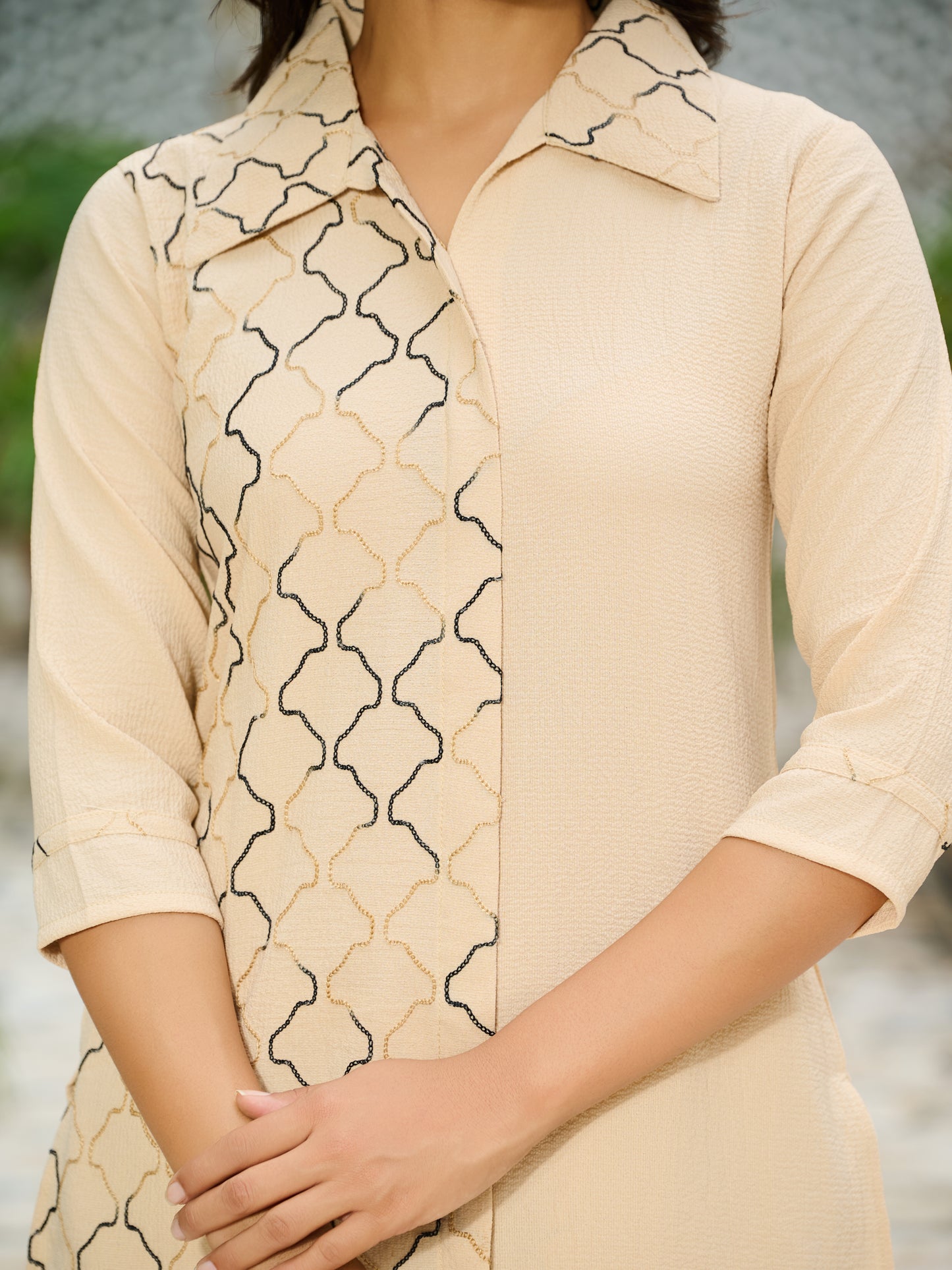 Siya Lycra Silk Embroidered Co-ord Set