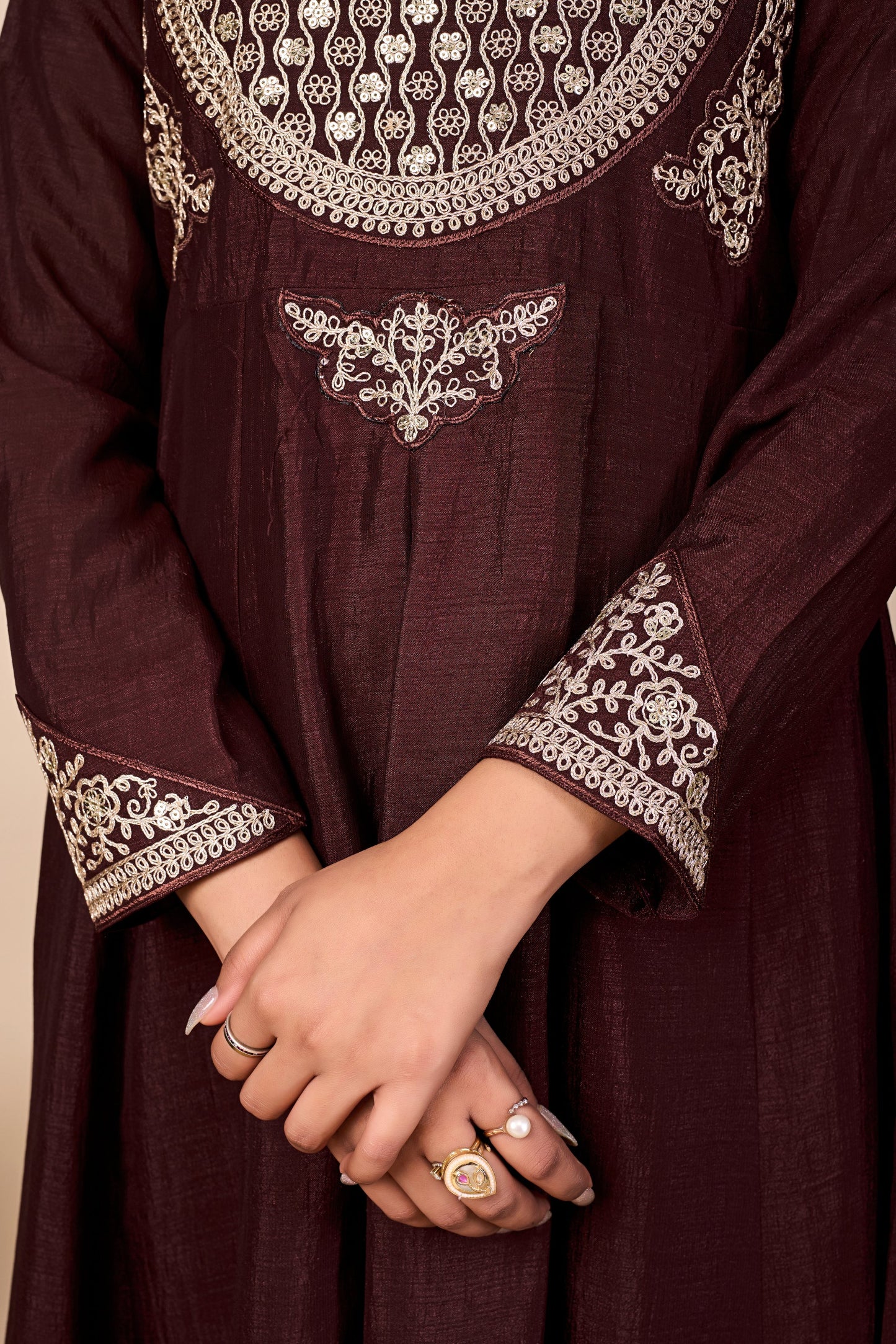 Shagun Embroidered Pure Cotton Anarkali Kurta Set With Dupatta