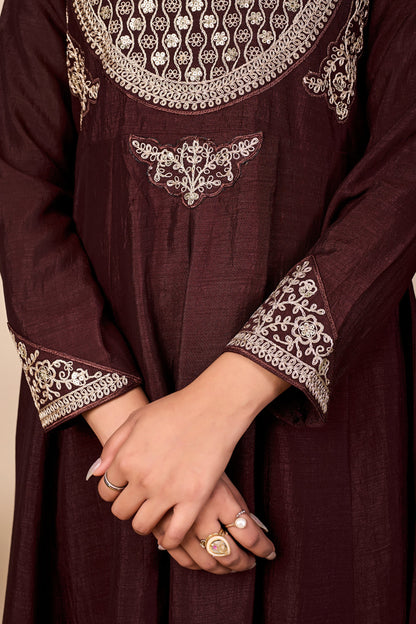 Shagun Embroidered Pure Cotton Anarkali Kurta Set With Dupatta
