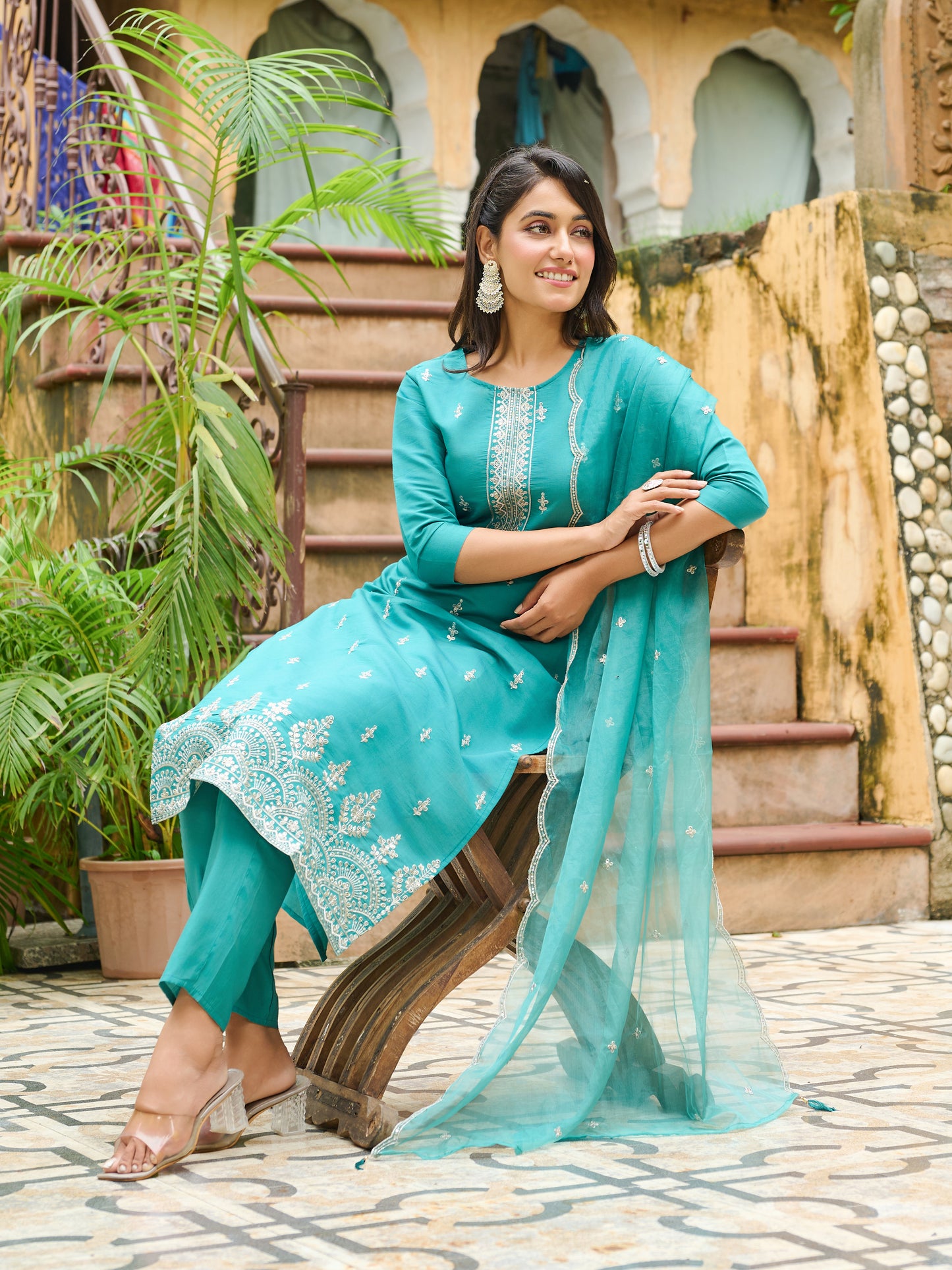 Zyra Embroidered Kurta Set with Dupatta