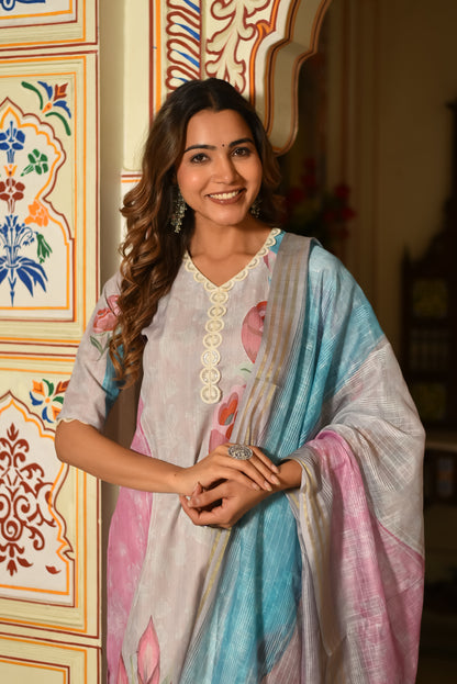 TULIP WHISPER COTTON KURTA SET WITH DUPATTA