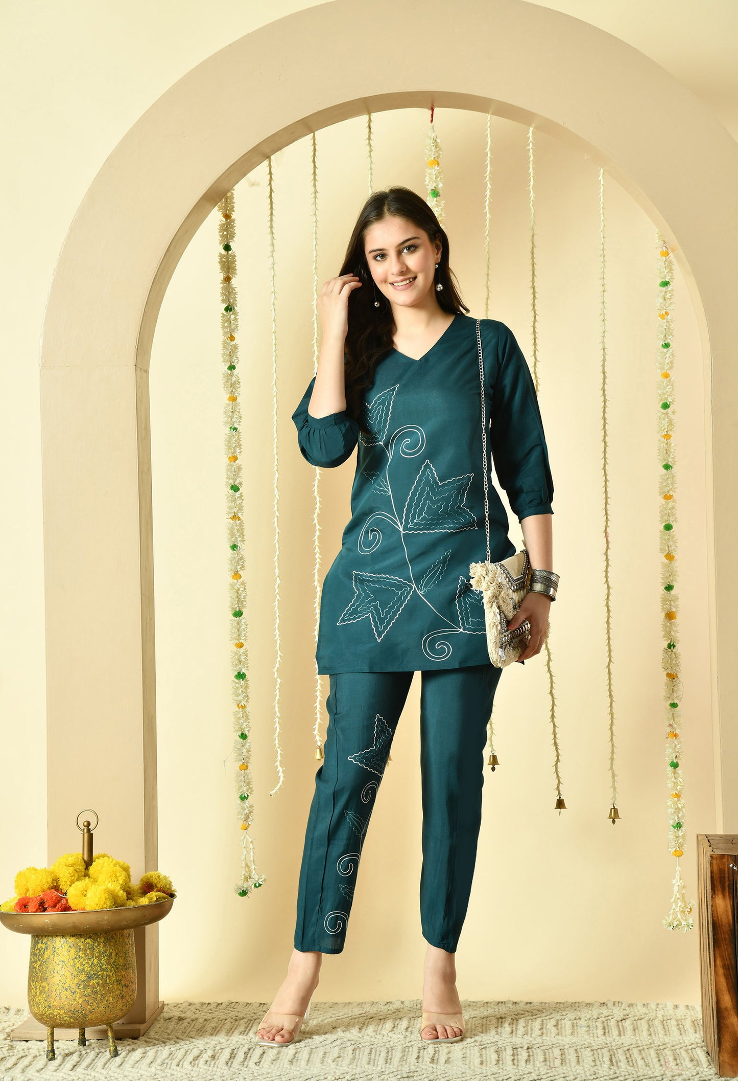 Amara Pure Silk Embroidered Co-ord Set