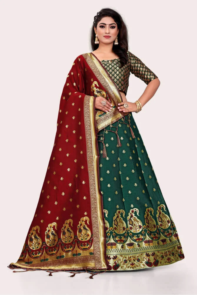 Banarasi Lehenga Choli Set With Keri Designs