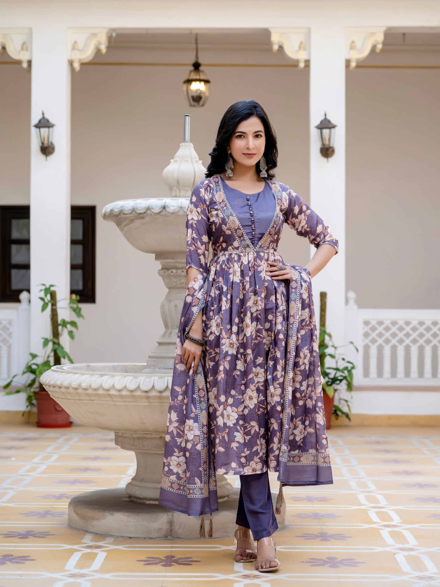 Tanisha Floral Printed Kurta Set with Dupatta