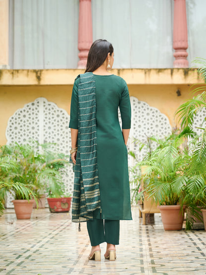 Parnika Silk Blend Embroidered Kurta Set with Dupatta