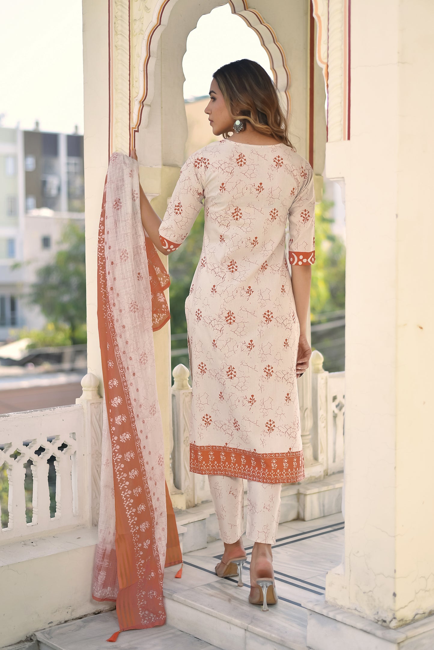 Aarunya Bloom Cotton Kurta Set with Dupatta