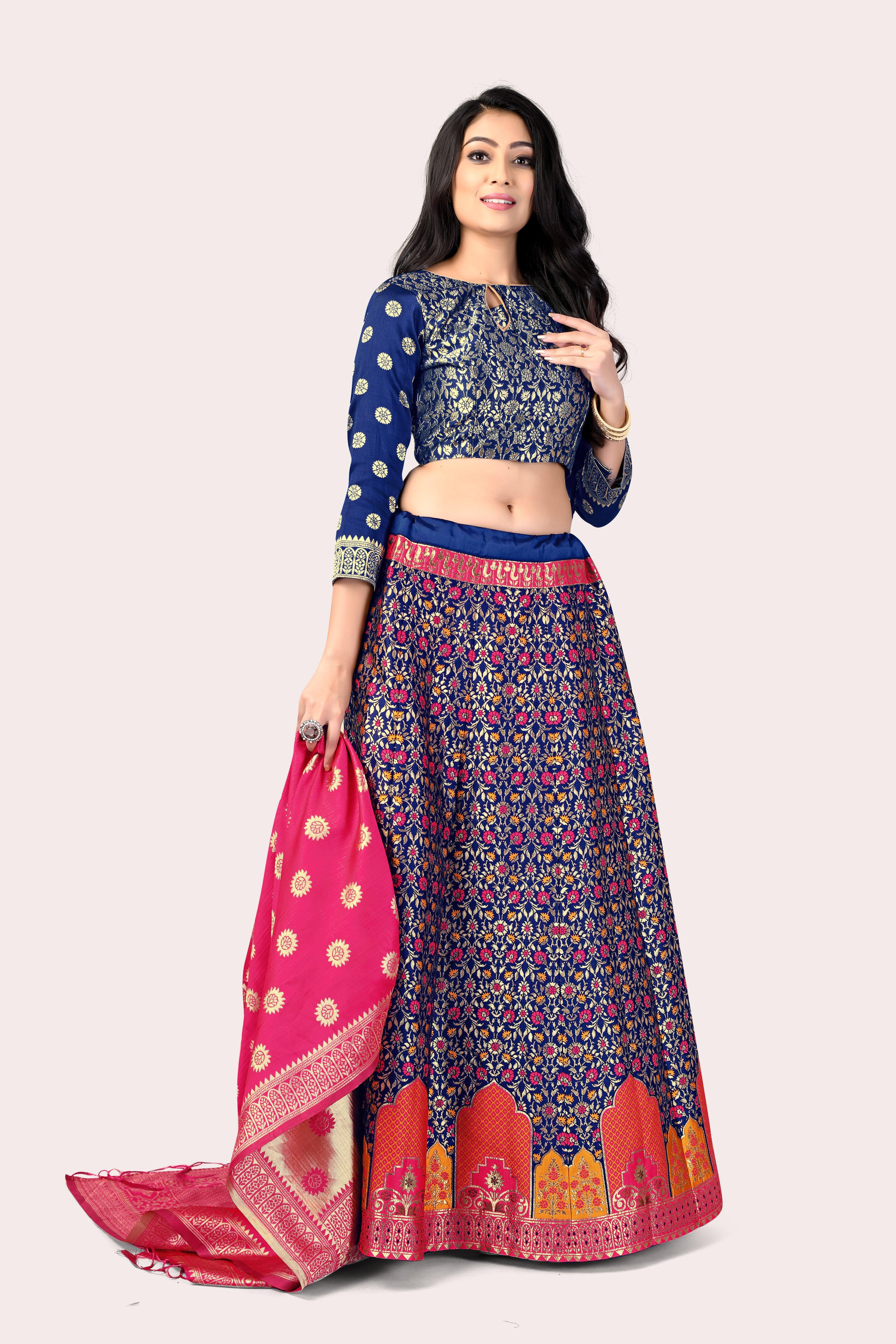 Timeless Treasure: Banarasi Lehenga Choli Set - Decize Clothing