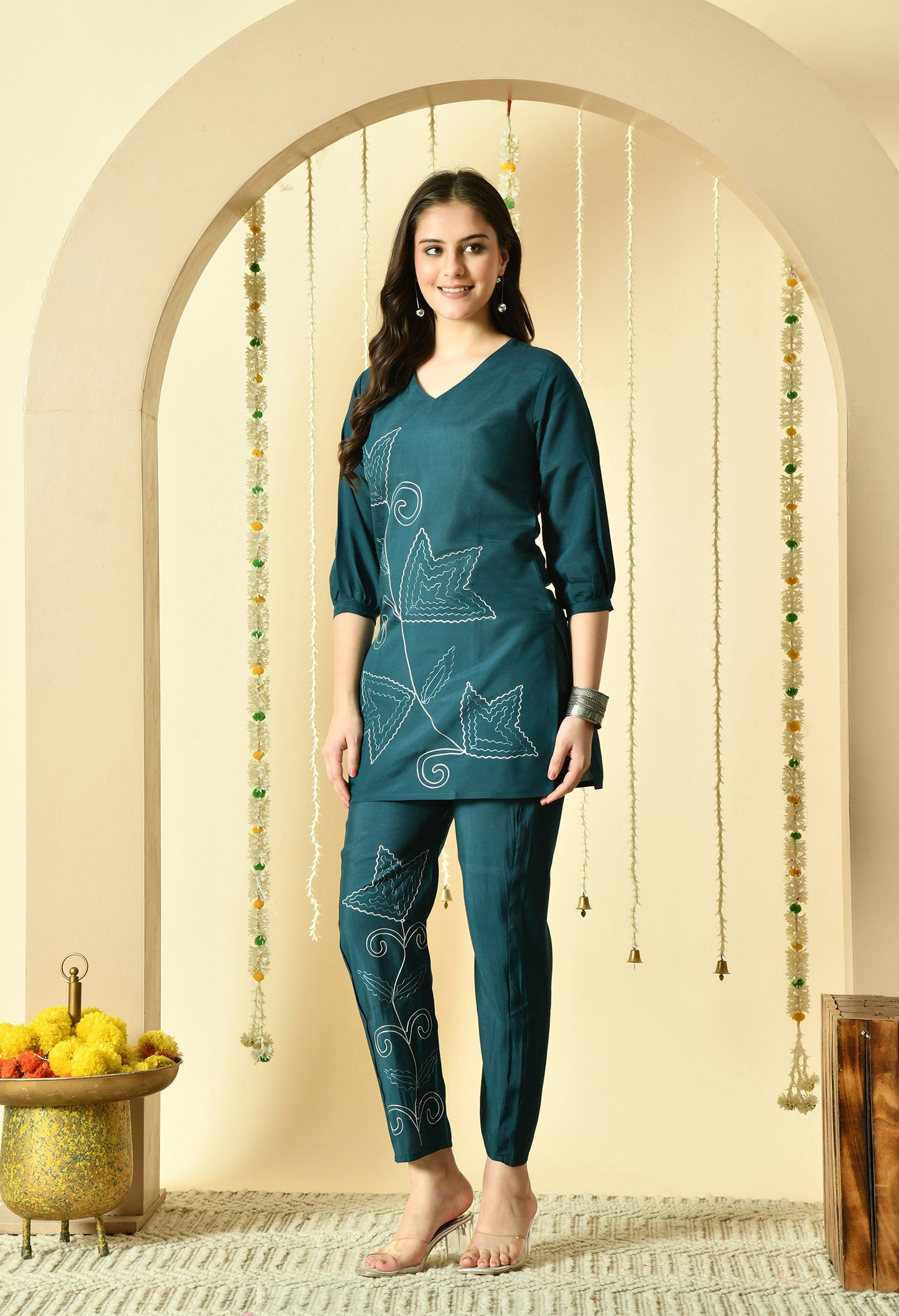 Amara Pure Silk Embroidered Co-ord Set