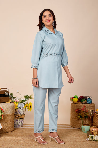 Noor Pure Cotton Embroidered Co-ord Set