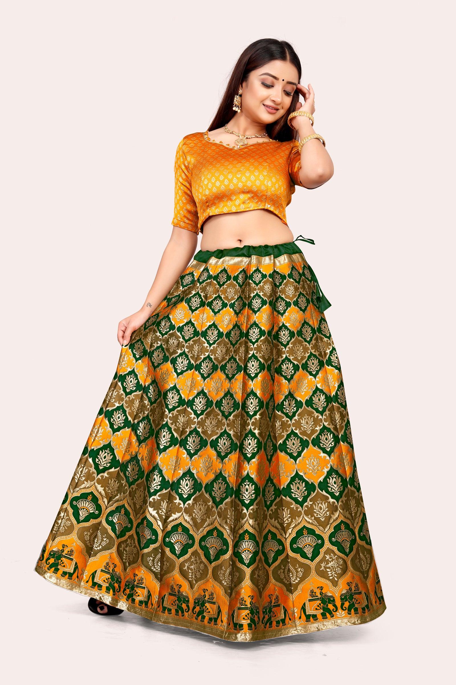 Ravishing Royalty: Banarasi Lehenga Choli Set and Dupatta - Decize Clothing