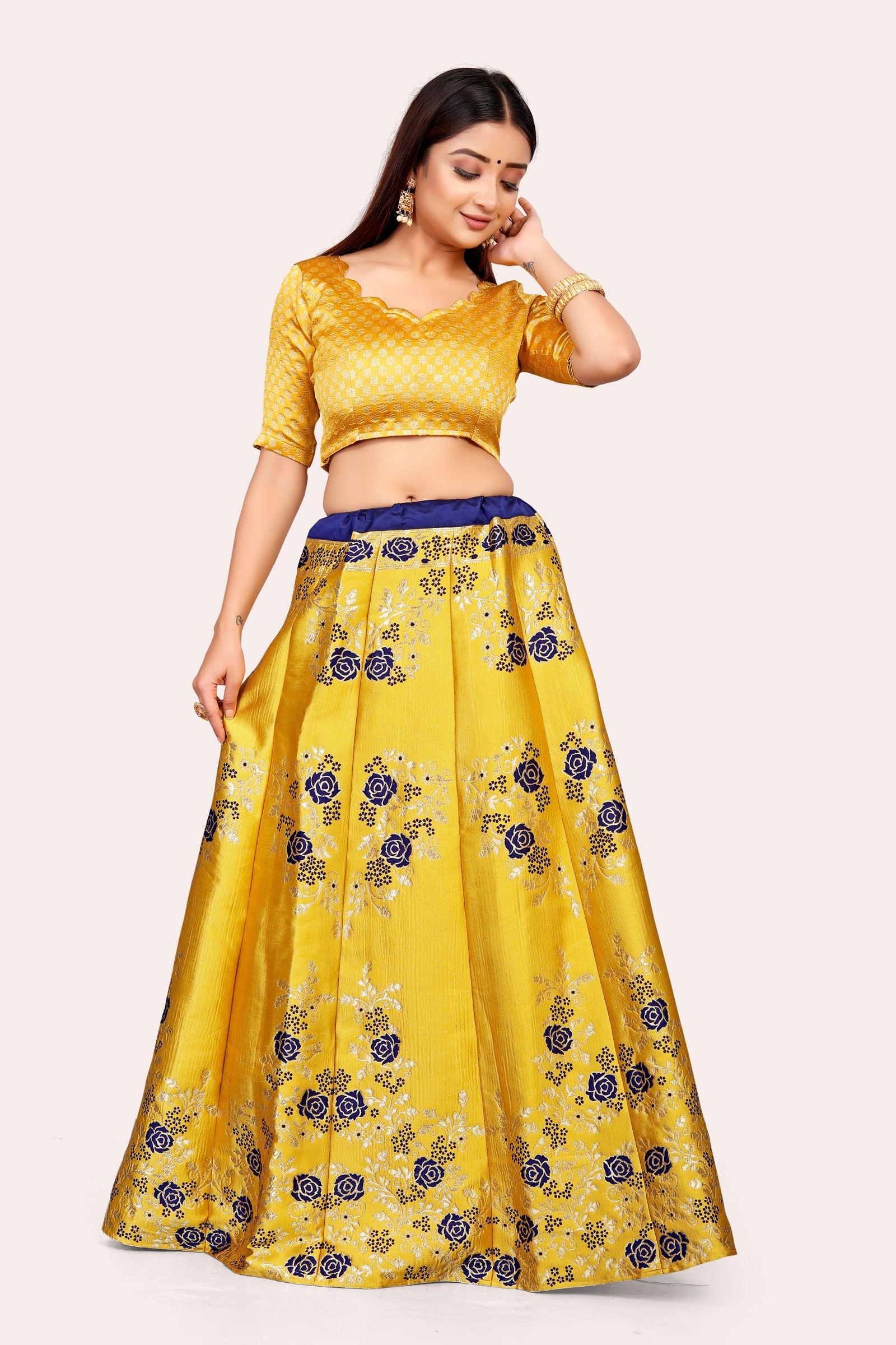 Opulent Opulence: Banarasi Lehenga Choli Set with Dupatta - Decize Clothing